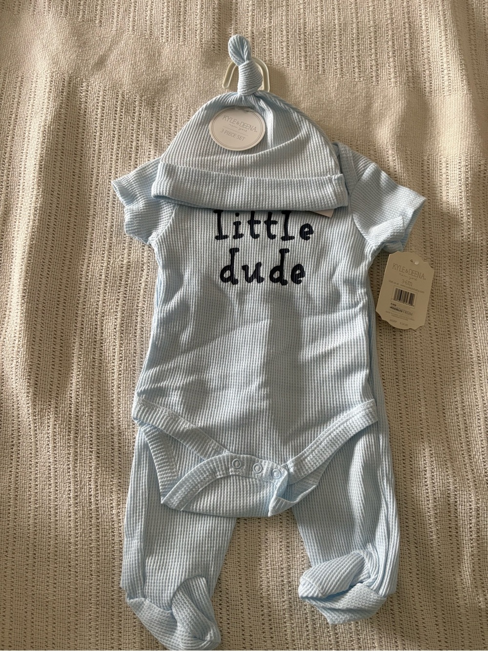 Light Blue Baby Footed Onesie set